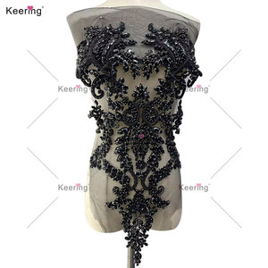 ¡Venta al por mayor! Apliques <span class=keywords><strong>de</strong></span> encaje bordado hecho a mano con cuentas <span class=keywords><strong>de</strong></span> cristal para ropa, precio <span class=keywords><strong>de</strong></span> diamantes <span class=keywords><strong>de</strong></span> imitación, venta al por mayor más barato - Product Image 6