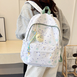 Mochila Escolar Unisex con Diseño de Estrellas, Estilo Universitario, Ligera, Gran Capacidad, Forro de Nailon y Poliéster - Product Image 4