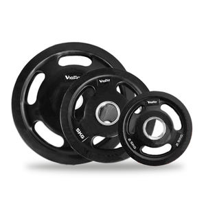 Plaques de poids en caoutchouc VIGFIT en acier chromé et fonte, calibrées pour une application universelle - Product Image 2