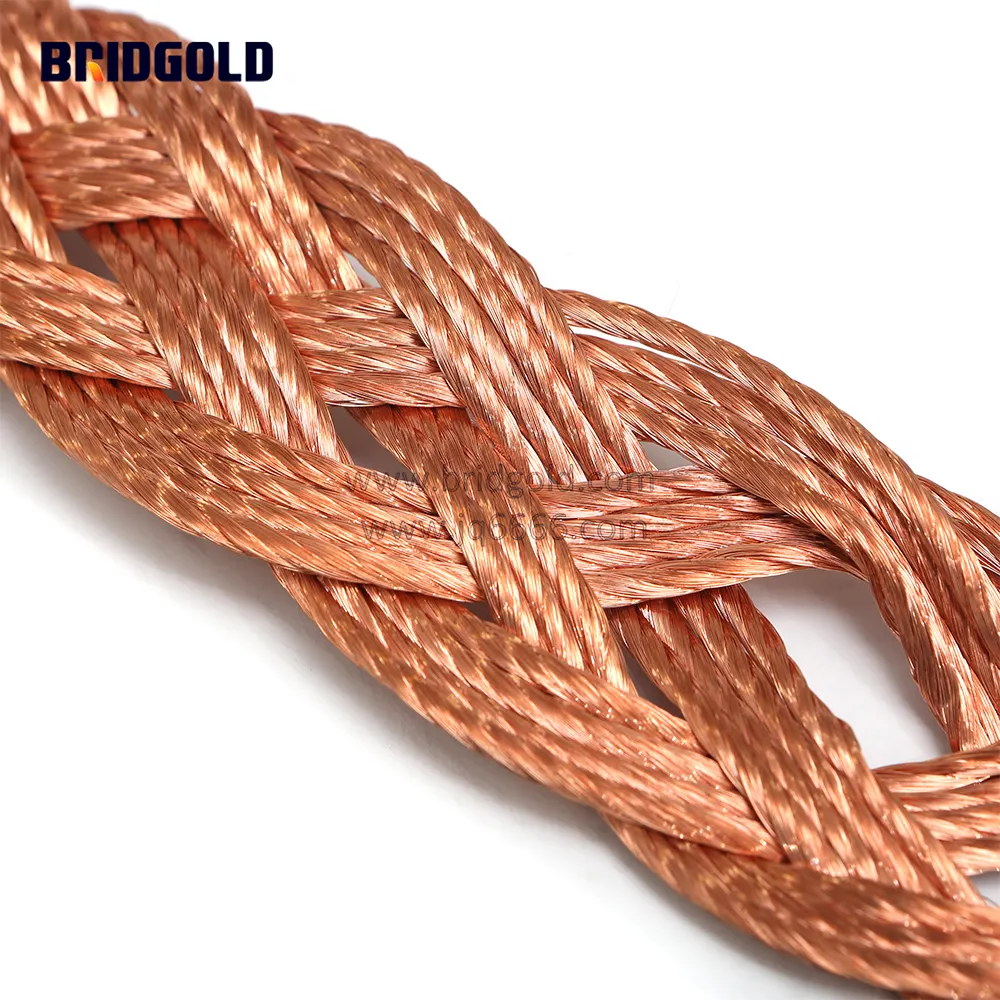 Tinned Copper Metal Braid Flat Braided tinned copper wire 3mm wide ground strap