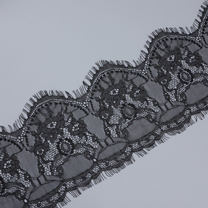Dentelle de cils avec bord latéral, <span class=keywords><strong>tissu</strong></span> doux, 1 pièce, offre spéciale, <span class=keywords><strong>français</strong></span>, noir, blanc, nylon, bordure <span class=keywords><strong>au</strong></span> <span class=keywords><strong>mètre</strong></span> - Product Image 3