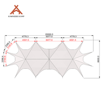 Tente de glamping de luxe imperméable Kawagebo Kamp (KK) pour événements, mariages, fêtes, protection UV, tente de réception en forme d'étoile