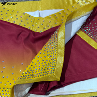 Uniforme de cheerleading ALLStar Gold sur mesure, haute qualité, strass, design gratuit pour les tenues de compétition de cheerleading