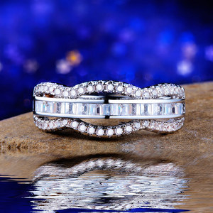 Anelli a Rete Ondulata per Coppie, Personalizzabili, per Donna e Uomo, Accessorio Gioiello per Feste e Vacanze - Product Image 3
