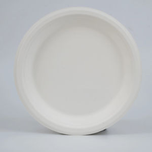 6 Inch Disposable Round Bagasse Plate Microwave Safe Heat Resistant Durable Heavy Duty Small Plates for Daily Use - Product Image 1