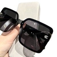 Gafas de Sol Negras de Gran Tamaño con Marco Cuadrado para Mujer, Estilo Polarizado, Elegantes y de Alta Gama, Protección UV