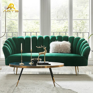 Curved Design <strong>Couch</strong> 3-Seater Chesterfield Sofa <strong>Divano</strong> with Stainless Steel Sofa Set Upholstery Fabric Velvet Love Seat - Product Image 2