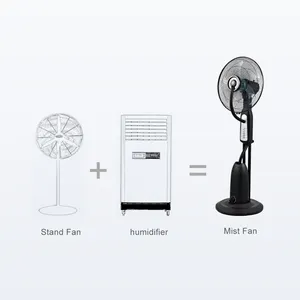 Stand Fan 16 Inch Oscillation air cooler humidifier fan electric water spray for home use mist fan