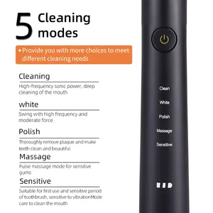 48000Stroke/Min 5 Modes Rechargeable Smart Electric Toothbrush Adult Sonic Electric Toothbrush Manufecturers