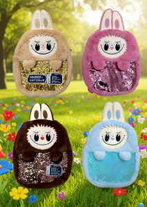 Sac à dos en peluche Saonoe 30 cm pour enfants, unisexe, avec sequins sur le devant, pour les tout-petits de 2 à 4 ans - Product Image 2