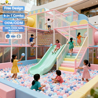 Ensemble de terrain de jeu intérieur miniature pour maternelle 9 en 1, équipement de jeu souple pour tout-petits avec jeux interactifs, sûr pour les enfants de 2 à 6 ans