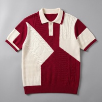 Fabricants sur mesure de chemises polo à manches courtes surdimensionnées de haute qualité pour hommes, pull polo jacquard pour hommes