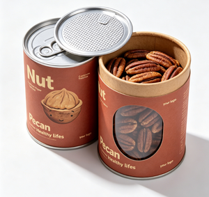 Nuts Custom Paper Tube Packaging with Sealed Lid Recyclable Food Grade Craft Paper Cylinder Container for Nuts - Product Image 5