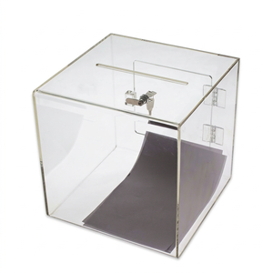 Clear <b>Plastic</b> Ballot <b>Box</b> With Lock Acrylic Charity <b>Box</b>/donation <b>Box</b> - Product Image 1