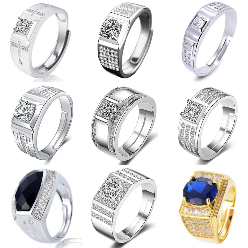 Простое мужское кольцо из стерлингового серебра S925, оптовая продажа, модный подарок на каждый день, Изящные Ювелирные Кольца для мужчин