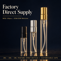 Flacons de parfum en verre dépoli de 2 ml, 3 ml, 5 ml, 10 ml avec pompe pulvérisatrice, atomiseur à fine brume, rechargeables, vides, pour voyage