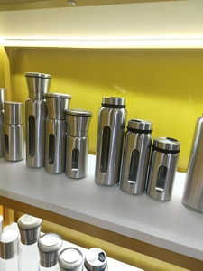 <strong>Wholesale</strong> <strong>Stainless</strong> <strong>Steel</strong> Clear Food Storage Jars Airtight Lids Kitchen Cereal Rice Beans Dispenser - Product Image 4