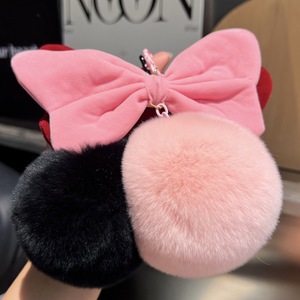 Boule bouffante en <span class=keywords><strong>fourrure</strong></span> floue avec grand nœud <span class=keywords><strong>porte</strong></span>-clés <span class=keywords><strong>pompon</strong></span> en peluche voiture fleur vraie <span class=keywords><strong>fourrure</strong></span> dessin animé sac pendentif coeur <span class=keywords><strong>pompon</strong></span> <span class=keywords><strong>porte</strong></span>-clés - Product Image 4