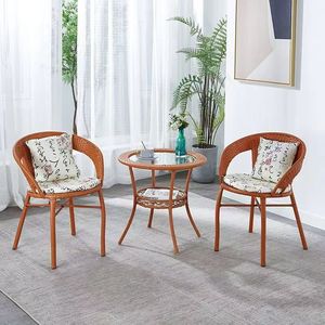 Juego de sillas de mesa de ratán pequeñas <span class=keywords><strong>para</strong></span> balcón, ocio, <span class=keywords><strong>muebles</strong></span> de exterior <span class=keywords><strong>para</strong></span> Villa, patio, mesas de té <span class=keywords><strong>para</strong></span> el hogar de ratán, sillas - Product Image 3