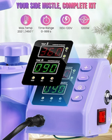 Mesin Press Panas Combo 5 in 1 Terbaru 15x15 Inci Geser Keluar 360 ° Mesin Transfer Sublimasi Digital Swing-Away untuk Kaos, Mug, Topi, dan Piring