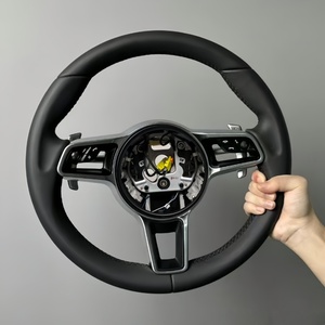 Volante de Cuero Beige para <span class=keywords><strong>Porsche</strong></span> Panamera Cayenne Macan 718 Boxster <span class=keywords><strong>Cayman</strong></span> 996 911 981 958 991 - Product Image 4
