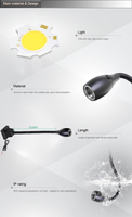 ONN-M3A IP65 Lampe CNC flexible à col de cygne, s'adapte à toutes les positions. Lumineux et hermétique pour atelier ou bureau. Pas d'angles sombres.