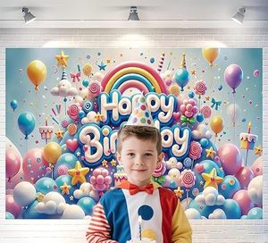 6 Vibrantes Telones de Fondo Coloridos para Fotografía con Globos y Pancartas de Cumpleaños, Decoraciones para Fiestas al Aire Libre de Niños y Familias en 2026 - Product Image 3