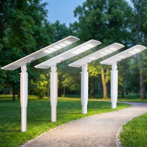 Lampadaires solaires LED extérieurs intégrés 80W 120W 300W avec caméra CCTV, corps en aluminium IP65, certifiés ROHS pour usage en jardin, batterie FL - Product Image 1