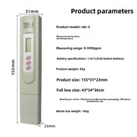 Testeur de qualité de l'eau TDS-3 portable, alimentation 3V, conception à 3 boutons
