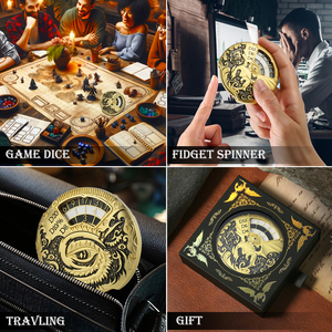 Nuovo Set di Dadi Roulette 7-in-<span class=keywords><strong>1</strong></span> in Metallo Rotante per <span class=keywords><strong>D</strong></span>&<span class=keywords><strong>D</strong></span>, Dadi D20 D12 D10 D6 D4 <span class=keywords><strong>D</strong></span>% Spinner per Giochi di Ruolo TTRPG Dungeons and Dragons - Product Image 6