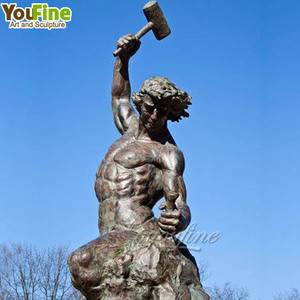 YouFine Escultura <span class=keywords><strong>de</strong></span> Bronce <span class=keywords><strong>de</strong></span> Tamaño Natural del Hombre que se Creó a Sí Mismo, Estatua Inspiradora para Decoración Motivacional - Product Image 6