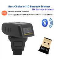 Vente directe du fabricant, mini lecteur de code QR portable, lecteur de code-barres sans fil BT, lecteur de code-barres 2D CMOS à anneau pour doigt
