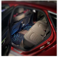 Tapis de voiture LED avec contrôle de la musique par application, lumière d'étoile en fibre optique, tapis de voiture pour la décoration du sol, décoration de voiture