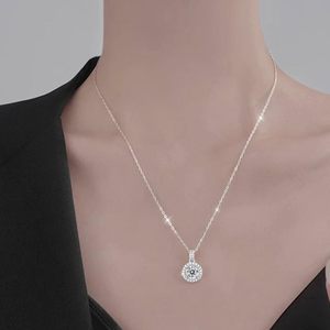 Collana pendente moda donna Moissanite 1-2 CT D colore VVS1 nitidezza argento 925 18K placcatura in oro - Product Image 6