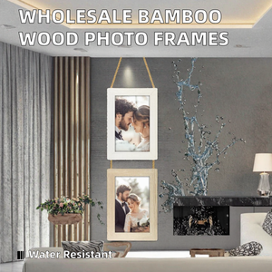 Ensemble de cadres photo modernes en bois avec impression UV, design élégant rectangulaire pour photos de mariage, à suspendre horizontalement - Product Image 2