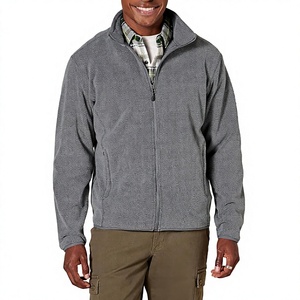 Men's 100% Polyester Full-<b>Zip</b> Polar Fleece Jacket with Zippered Pockets for Cold Outdoor Weather Wear OEM Custom Wholesale - Product Image 1