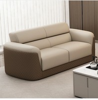 Canapé de réception de bureau en similicuir imperméable anti-salissure, à bords arrondis, pour usage quotidien au bureau, directement de l'usine