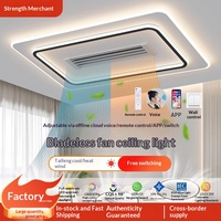 Ventilateur sans pales pour salon et chambre, plafonnier pour toute la maison, moderne et simple, en ABS, directement de l'usine d'éclairage de Zhongshan