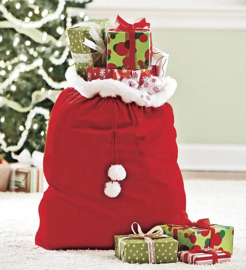 Cream Velvet Santa Claus Christmas Tree Ornament Decoration 2020180191 New