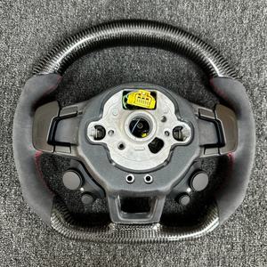 Volant en Fibre de Carbone Cuir et Daim pour <span class=keywords><strong>Volkswagen</strong></span> <span class=keywords><strong>Golf</strong></span> 7 7.5 GTI GTD <span class=keywords><strong>GTE</strong></span> R 2013-2020 Polo GTI Tiguan Passat DSG - Product Image 4