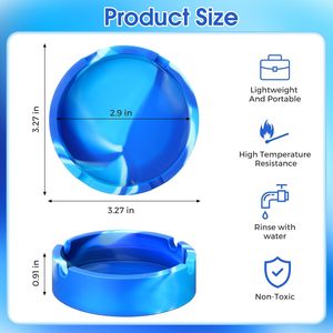 Cendrier en silicone résistant aux hautes températures, ensemble de cendriers pour cigarettes, pour extérieur, patio, intérieur ou bureau - Product Image 2