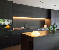 Santopova Ensemble complet personnalisé Armoires de cuisine modulaires modernes en bois prêtes à l'emploi pour la restauration Centre commercial Villa Application