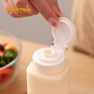 350ml Home Kitchen BBQ Accessoires Bouteilles <span class=keywords><strong>à</strong></span> presser en plastique Distributeurs de condiments Salade Ketchup Moutarde Sauces chaudes Olive Dropper - Product Image 4