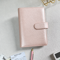 Carnet de budget A6 en cuir PU pailleté, classeur à 6 anneaux, personnalisable, métallisé nacré, pour économies