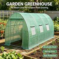 Grande serre de jardin pour cour, abri en polyéthylène à multiples ouvertures enroulables pour la production domestique de fruits, fleurs et légumes