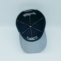Topi Baseball 6 Panel Custom Bordir 3D Rhinestone Desain Kartun Dua Warna Snapback Adjustable Grosir Langsung dari Pabrik