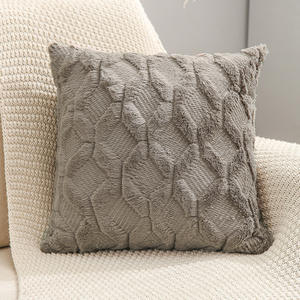 Luxe Boho carré doux en peluche fausse laine velours décoratif jeter taie d'oreiller housses de coussin pour lit salon <span class=keywords><strong>canapé</strong></span> <span class=keywords><strong>canapé</strong></span> 45x45 - Product Image 4