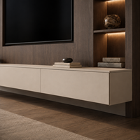 Mueble de TV Moderno Personalizado con Gestión de Cables y Base Flotante, Hecho a Medida con Dimensiones Personalizables