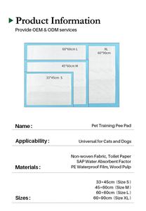 Pañales Desechables para Perros, Impermeables, Absorbentes, para Entrenamiento de Cachorros, 60x90 cm, Venta al Por Mayor - Product Image 3