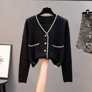 Maglione da donna KD <span class=keywords><strong>bianco</strong></span> puro stile coreano <span class=keywords><strong>Cardigan</strong></span> lavorato a maglia da donna a maglia a manica lunga da donna - Product Image 2